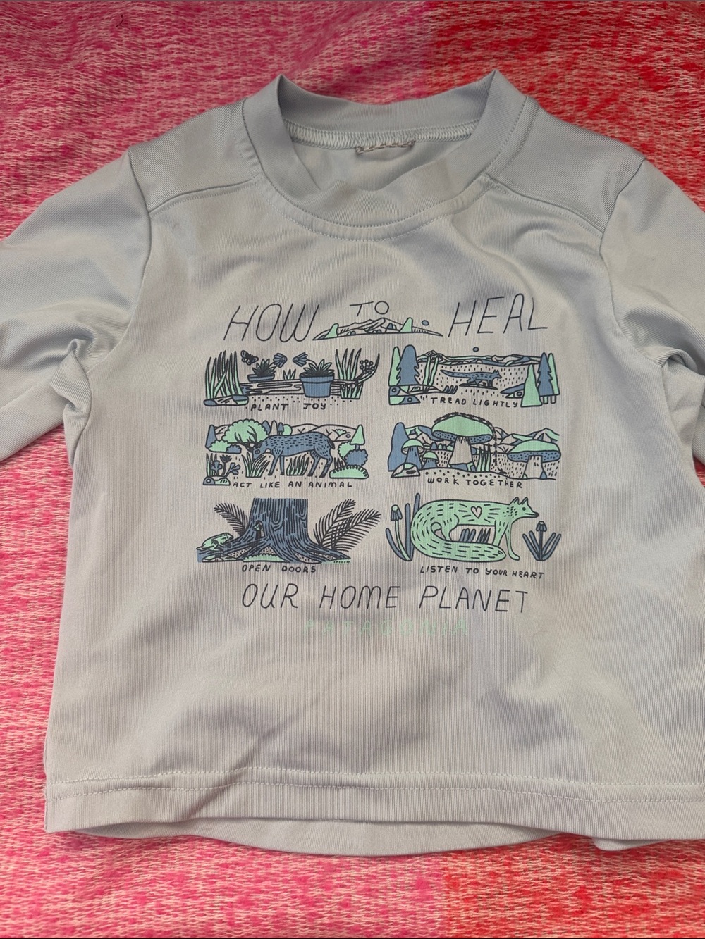 Light Blue Kids Sunshirt - Eco Message Printed sleeve